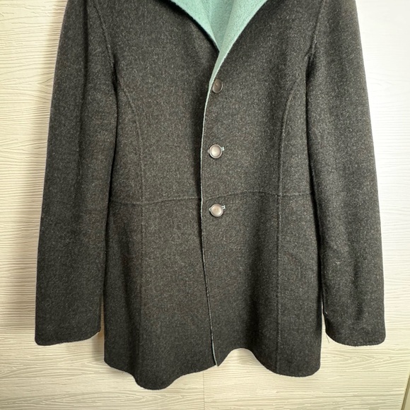 Sigrid Olsen reversible gray blue wool angora jacket coat - Picture 10 of 10